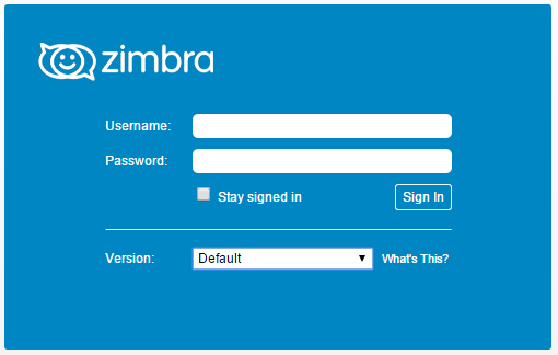 Zimbra-webmail-login
